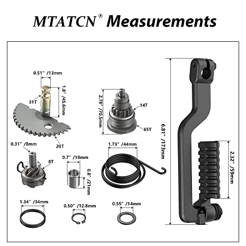 Start Gear + Start Clutch + Kick Pedal Kit Replacement for GY6 49cc