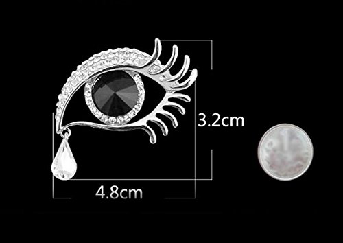Da.Wa Angal’Tear Big Eyes Long Eyelash Brooch Pin Rhinestone Diamond Brooch for Women Costume Pin