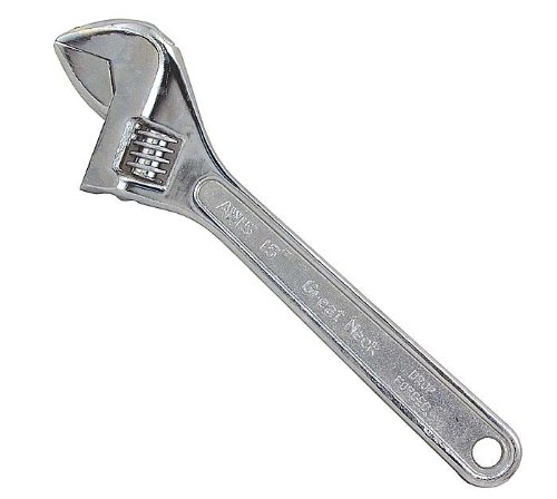 GreatNeck AW15B Adjustable Wrench, 15 Inch