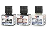 TAMIYA Panel Line Accent Color 3-colors(Black,Brown,Gray) Set [Japan Import]