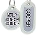 GoTags Personalized Dog Tags in Stainless Steel, Includes Glow in The Dark Tag Silencer to Reduce Noise and Protect Tag and Engraving, No Noise, Quiet Pet Tags, 2 Side Engraving, (Bone Shape)