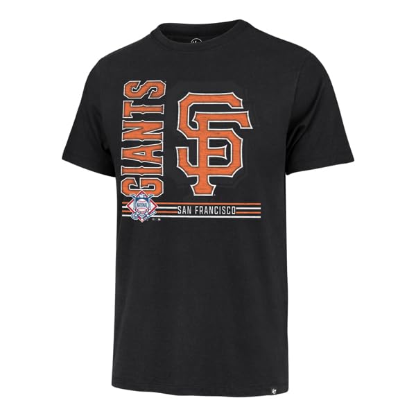 '47 MLB Men's Strike Back Distressed Franklin T-Shirt (US, Alpha, Small, Regular, Regular, San Francisco Giants Black) at Amazon