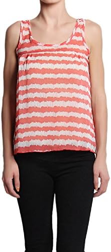 Knotted Back Stripe High Low Tank Blouse Sheer Racerback Top