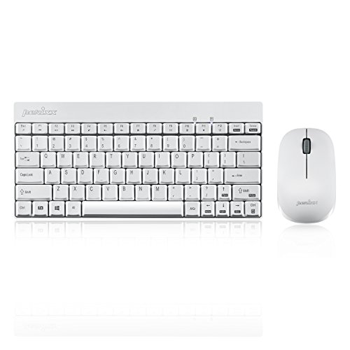 Perixx PERIDUO-712 clavier RF Wireless Blanc - Claviers (Mini, Sans fil, RF Wireless, Blanc, Souris incluse)