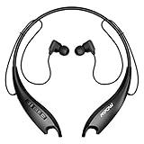 Mpow Upgraded Jaws Gen5 Bluetooth Headphones V5.0 Bluetooth Neckband Headset, 18H Playtime, Bluetooth Magnetic Earphones W/Call Vibrate & CVC 6.0 Noise Cancelling Mic, Wireless Neckband, Black