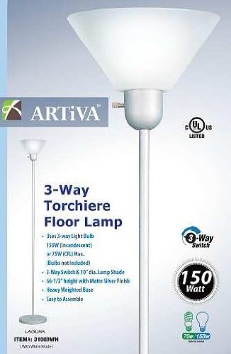 Artiva 31089WH WHT Titan Floor Lamp - White