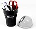 Zone Tech Portable Comfortable Mini Car and Vehicle Garbage Trash Can – Classic Black and Gray Premium Quality Universal Traveling Fits Cup Holder -Portable Car Trash Bin For Container Waste Storage a