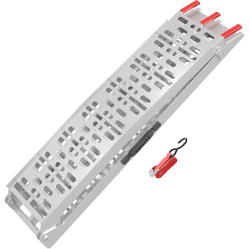 Wiltec Auffahrrampe 226 cm 340 kg für Motorrad ATV Quad, Aluminium Auffahrschiene faltbar, Verladerampe rutschsicher