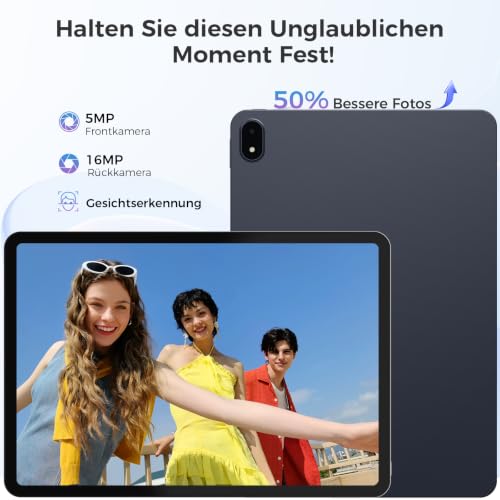 Tablet 12.2 Inch Android 16 Tablets, 32GB RAM + 256GB ROM, 2400 x 1600 IPS 10000mAh Tablet Octa-Core T7300, 5+16MP/Gemini AI/Widevine L1/TÜV Rheinland/18W Fast Charge/IP54 Waterproof