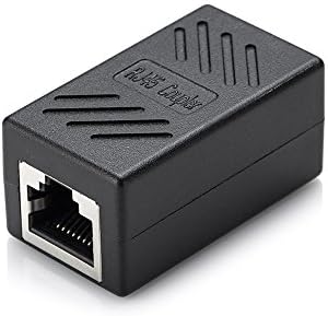 Bxton RJ45 Coupler Ethernet Cable Extender Adapter for Cat7 Cat6 Cat5e Ethernet Cable Coupler (Black-1 Pack)