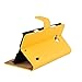 Lumia 930 Case, iCoverCase Genuine Leather Magnetic Flip [Card Slot] Wallet Cover Kickstand Case for Nokia Lumia 930 (Yellow)