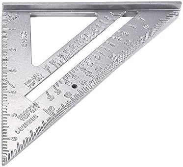 Aluminum Alloy 7" Speed Square Protractor Miter Framing Ruler Carpenter Measurement Tool Mutifunction