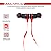 Bluetooth Earbuds, Sweatproof Bluetooth Headphones with Magnetic Attraction Sports In-Ear Noise Cancelling Earphones Headsets Wireless Stereo Earbuds with Mic[Upgraded Version] (Black&Red)