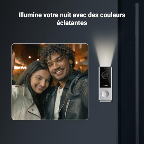 EZVIZ Wireless Doorbell Outdoor Waterproof with 3K 5MP Camera, 9,600 mAh Detachable Battery, Colour Night Vision, Human Detection, Two-Way Audio, WiFi 6, Easy Installation, CP8