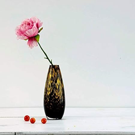 Solavia Tortoiseshell Glass Handmade Single Stem Flower Bud Vase