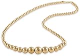 SilverLuxe Sterling Silver Gold Plated Graduated Bead Chain Necklace 18