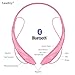 LeadTry Music Bluetooth Headphones Wireless Sport Stereo In-ear Noise Cancelling Earphone Headset Running Gym Exercise Earbud Neckband with Microphone for Apple Iphone Ipad Samsung Sony Pink