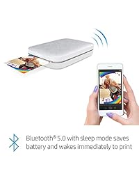 HP Sprocket Impresora fotográfica portátil (2ª edición)   Imprima instantáneamente 2 x 3 fotos con respaldo adhesivo de su teléfono   [Noir] [1AS86A]