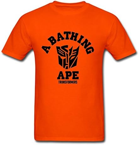 LeiANze Mask Hero Bape Show Your Charm Men's T-Shirts Orange XX-Large