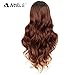 NOBLE Chestnut Lace Front Wigs Natural Wave Long Wavy Wigs Synthetic 360 Lace Free Part Pre Plucked Wigs for Women (29inches, TT4/3427)