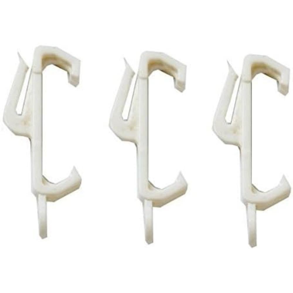 Merriway BH03633 (30 Pcs) White Plastic Curtain Track Rail Gliders Hooks to Fit Harrison Drape Elegance Track - Pack of 30 Pieces