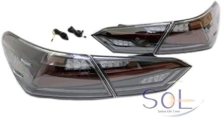 Amazon トヨタ カムリ 70系 レクサスルック Ledファイバーテールランプ クリア インナーブラック レッド シーケンシャル仕様 流れるウインカー エンジン用ツール 車 バイク