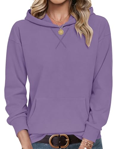 AUSELILY Women Sweatshirt Crewneck Hoodies Pullover Long Sleeve Tops Hooded at Amazon