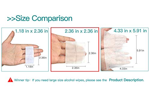 Winner Sterile Alcohol Prep Pads,Medium 4-Ply - 200 Alcohol Wipes (2.36"x2.36")