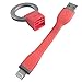 myCharge iPhone Charger Lightning Cable (4-Inch) Keychain PowerCord Go Short Cord for Portable Chargers MFI Certified for Apple iPhone 12, 11, XR, XS, X, 8, 7, 6, SE, 5, iPad, AirPods, Watch - Red