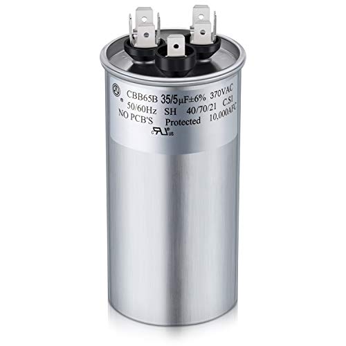35 5 MFD 370 V Dual Run Round Capacitor for Condenser Straight Cool or Heat Pump Air Conditioner: Industrial & Scientific