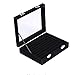 Pasutewel Velvet Glass Ring Jewellery Display Storage Box Jewelry Holder Storage Organizer Stand 7 Slots (Black)