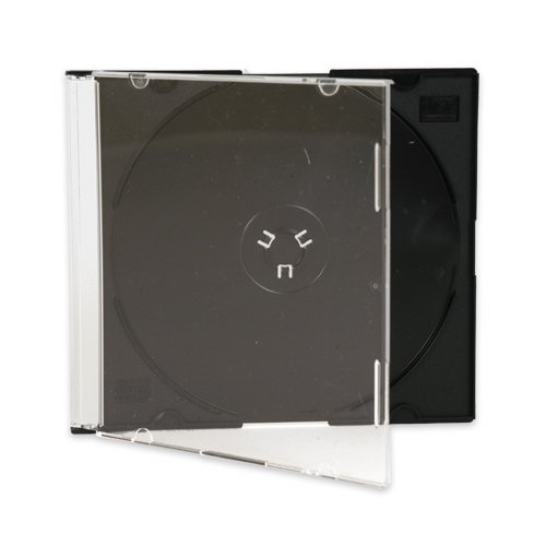 5 x CD/DVD Slimline Jewel 5.2mm Cases for 1 Disc With Black Tray (Pack of 5)