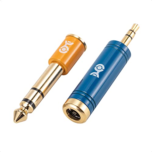 Cable Matters 2-Pack Headphone Adapter Kit with 1/4 to 3.5mm Adapter and 3.5mm to 1/4 Converter in Blue and Orange