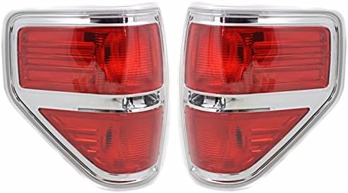 Fits for 09-14 Ford F150 Styleside Left &amp; Right Set Tail Lamp Unit Assembles w/Chrome Trim