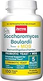 Jarrow Formulas Saccharomyces Boulardii + MOS, 5 Billion Cells Per Capsule, Promotes Intestinal and Digestive Health, Value Size, 180 Veggie Capsules