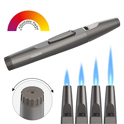 Torch Lighter, TECBOSS Multipurpose Lighters Adjustable Butane Lighter Jet Flame Portable Refillable for Cigar Grill BBQ Candle Camping, Gift Box [Gas Not Include] - Thumbnail 3