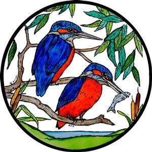 Static Window Cling in a Kingfishers Design