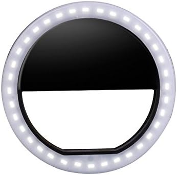 LED Selfie Ring Light Clip-on Round Shape Flash Fill Light for Enhancing Photography and Vedio for All Smart Phones Black Color