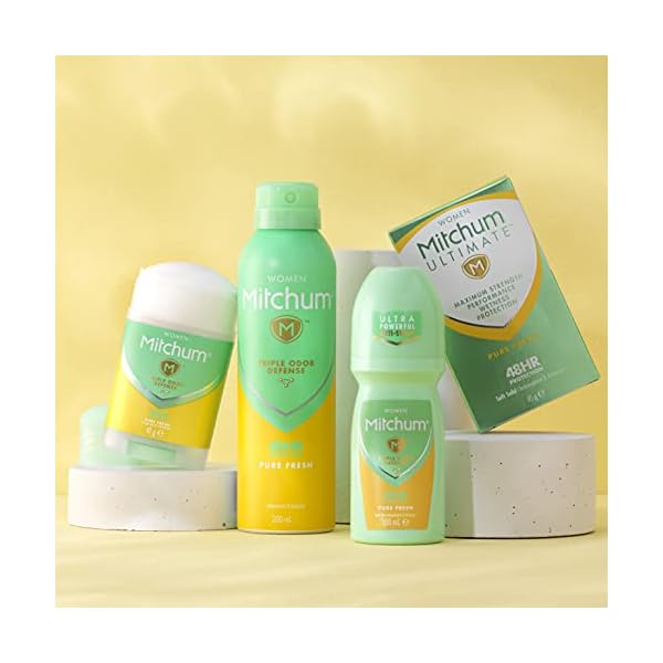 Mitchum Women Triple Odor Defense 48HR Protection Deodorant Stick & Antiperspirant (41g) Pure Fresh, Dermatologist…