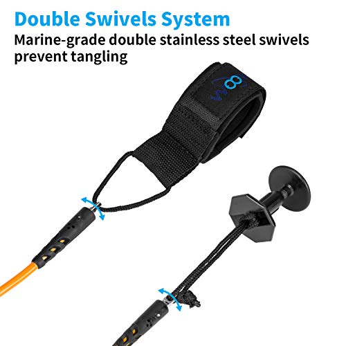 image for WOOWAVE Bodyboard Leash Wrist Coiled Bodyboarding Leash Premium Body B