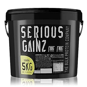 The Bulk Protein Company, SERIOUS GAINZ - Whey Protein Powder - Weight Gain, Mass Gainer - 30g Protein Powders (Banana…