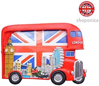 Photo Frame - London Big Red Bus and Skyline Hand Painted Picture Frame, London Souvenir Picture Frame