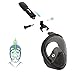 [Upgraded] Snorkel Mask Set, Full Face Easybreath Anti-Leak Diving Gear with 180° Panoramic Sea View with Anti-Fog Ventilation and Action Camera Mount by Smarssen (Black, Large)