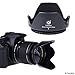 Camera Lens Hoods - Rubber (Collapsible) + Tulip Flower - Set of 2 - Sun Shade/Shield - Reduces Lens Flare and Glare - Blocks Excess Sunlight for Enhanced Photography and Video Footage