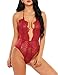 Avidlove Women’s Lingerie Bodysuit Deep V Halter Floral Lace One Piece Teddy Lingerie