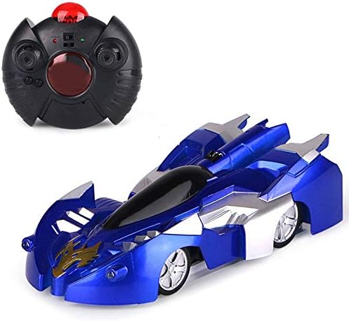 CUHAWUDBA Remote Control Wall Race Rc Car Climbing Led Lights 360 Rotating Stunt Toys Antigravity Machine Toys Kid Blue