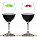 Cocktail/Wine Glass Markers Silicone Drink Markers Wine Charms with Beard Shape for Party Glass Identifiers (6 Count)