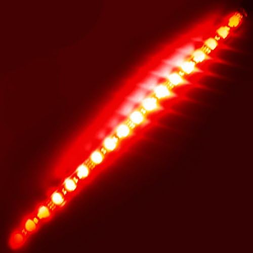 Super Bright 1ft (30cm) RED Waterproof Flexible LED Strip Lights - 5050 SMD 18LEDs/pc - Waterproof IP-65