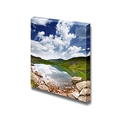 Canvas Prints Wall Art - Beautiful Mountains Landscape Over a Calm Lake | Modern Wall Decor/Home Art Stretched Gallery Canvas Wraps Giclee Print & Ready to Hang - 12" x 12"