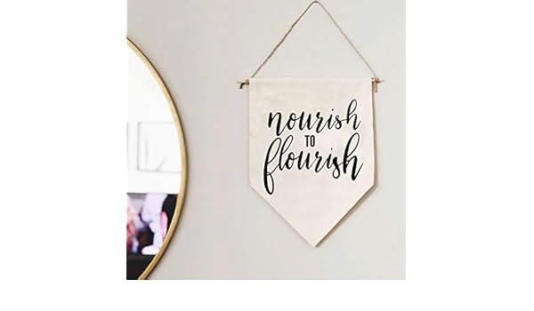 Arts Crafts Nourish To Flourish Canvas Banner Flag Enamel Pin